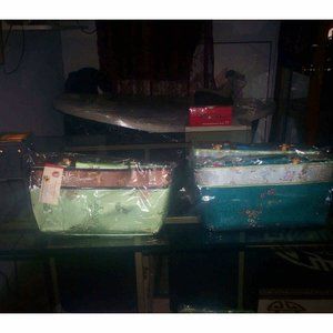 High Quality Silk Brocade Bamboo Handle Bags